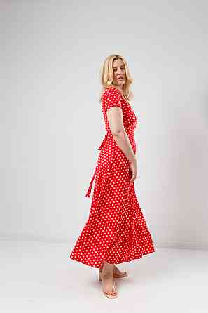 Літнє плаття в підлогу "Кайлі" оптом | Батал Червоний, 52 Київ