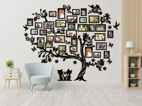Семейное дерево Big Tree на 30 фото рамок, Родовое дерево Big Tree 1 Вижница
