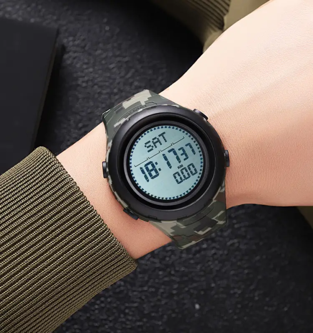 Годинник чоловічий наручний спортивний Skmei 2166 Compass з компасом і крокоміром (Камуфляж з білим) Київ - фото 4