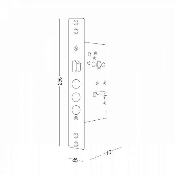 ЗАМОК ДЛЯ ВХІДНИХ ДВЕРЕЙ ВРІЗНИЙ ПІД ЦИЛІНДР HR-05С Київ