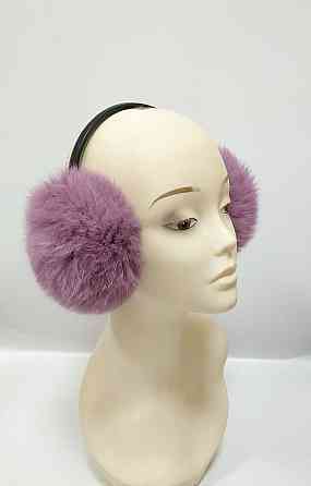 Хутряні навушники дитячі з кролика Бузковий Харків