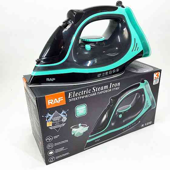 Праска парова RAF R.1250 з керамічною підошвою та функцією самоочищення 2200 Вт. RQ-290 Колір: синій Київ