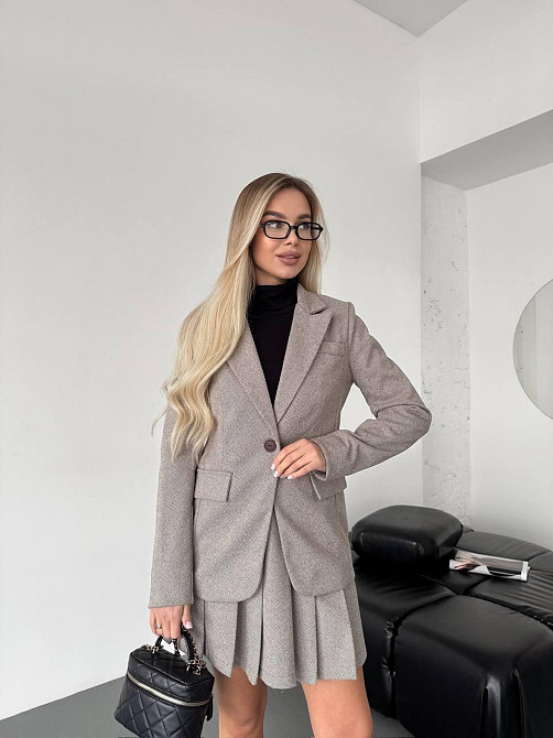 Женский стильный классический костюм двойка  кашемир + подкладка Шоколад, 46 Одесса - изображение 9