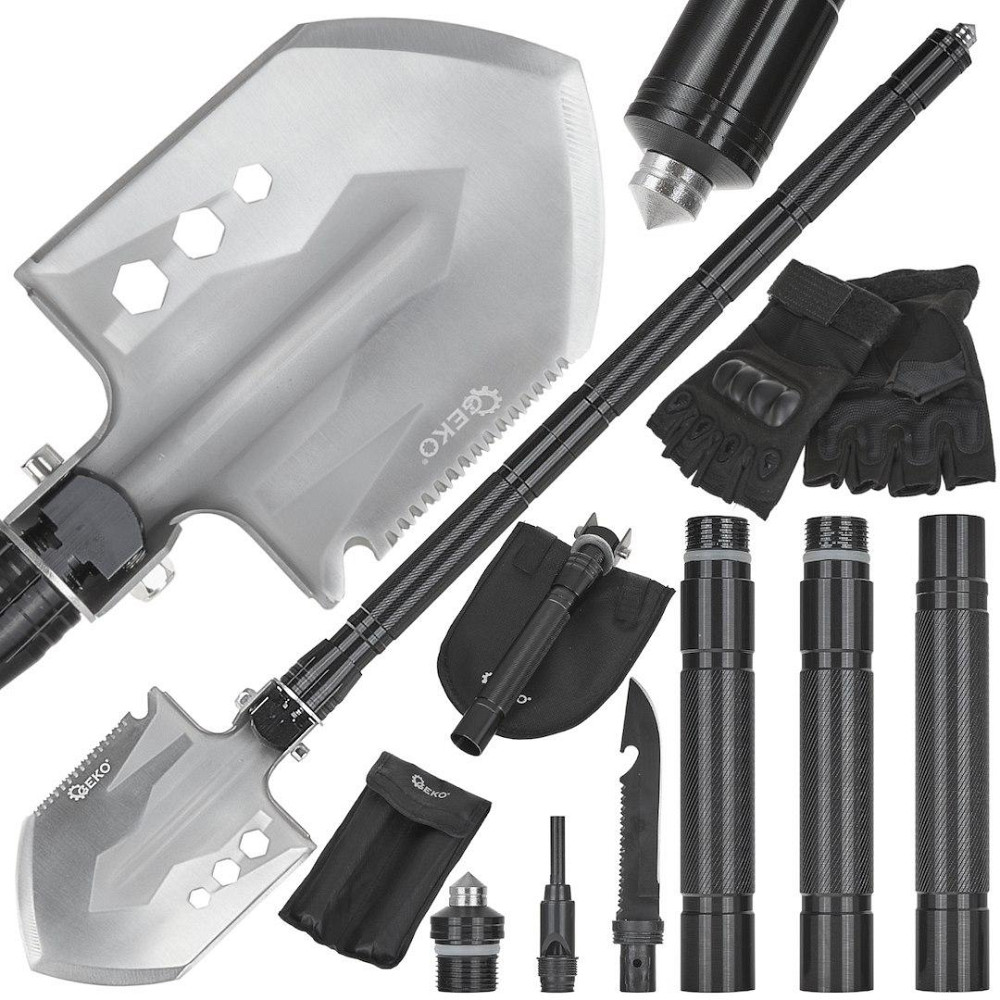 Лопата саперка "GeKo" складана тактична багатоцільова 13х16+ 57 см Київ - фото 1