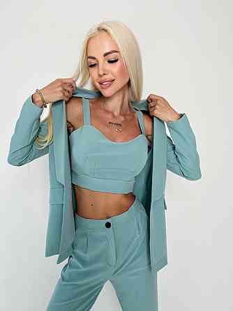 Костюм-трійка з топом "Vanity" оптом I Розпродаж моделі Фісташковий, 46 Київ