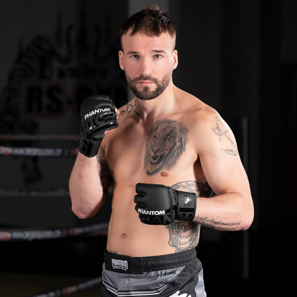 Рукавички для ММА змішаних єдиноборств рукопашного бою чорні Phantom APEX Black розмір S/M + КАПА Київ - фото 7