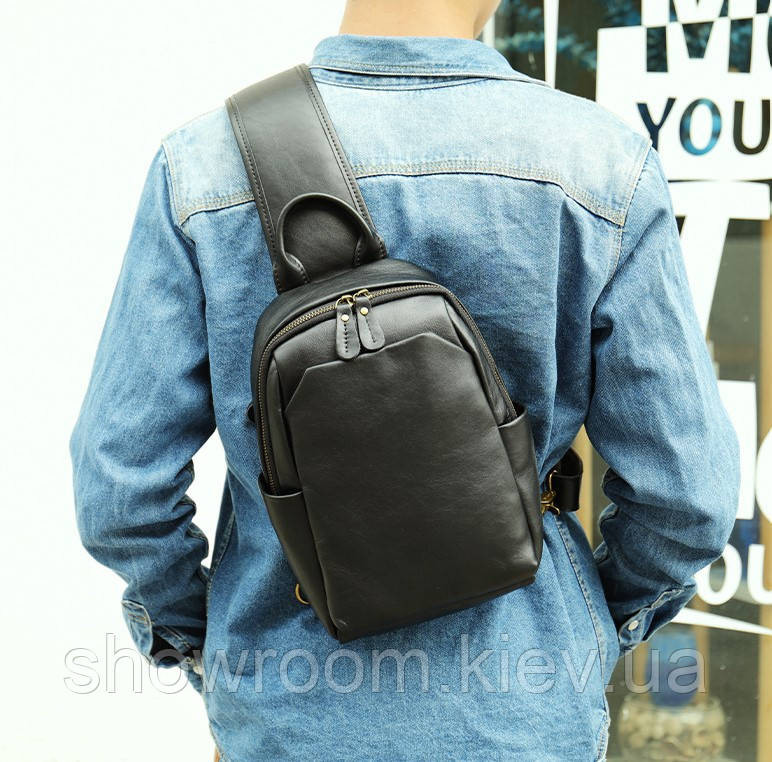 Чоловічі сумки на груди (слінг), бананка Leather Collection (9920) Київ - фото 4