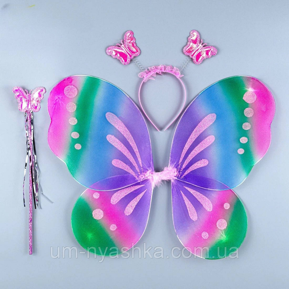 Комплект райдужного Метелика Крила метелика різнокольорові обруч чарівна паличка Кривий Ріг - фото 1