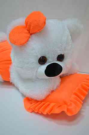 Алина Плюшевая мишка Малышка 45 см Бело-оранжевый Киев