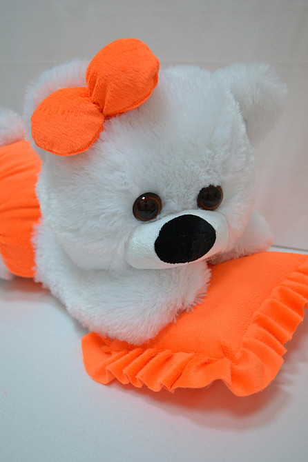 Алина Плюшевая мишка Малышка 45 см Бело-оранжевый Киев - изображение 5