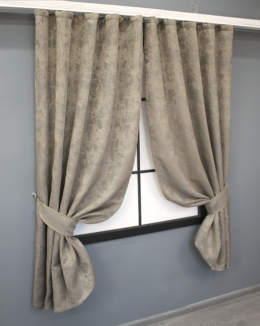 Комплект коротких штор VR-Textil Жаккард Sultan XO № 1683ш Капучино 130х170 см 2 шт (35-0328) Киев - изображение 10