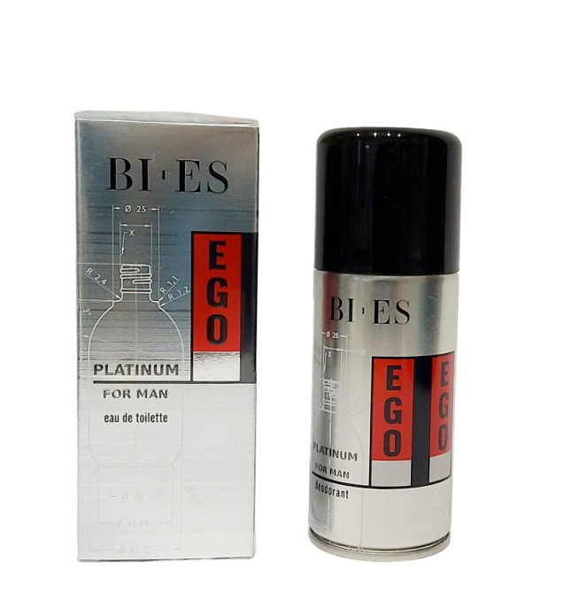 Набор для мужчин Bi-Es Ego Platinum (Туалетная вода 100 мл Дезодорант 150 мл) Запорожье - изображение 1