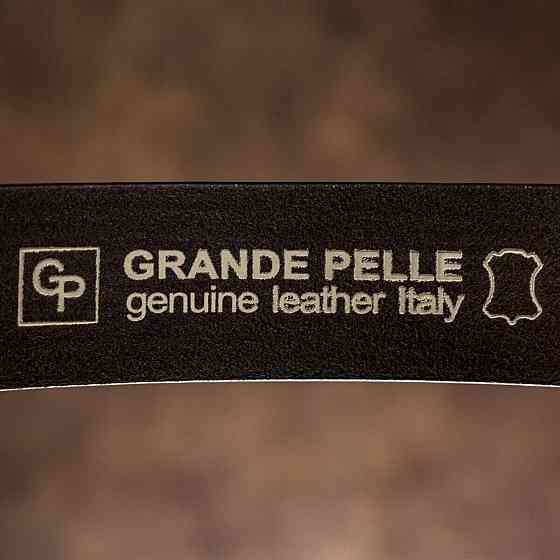 Ремінь чоловічий з круглою пряжкою Grande Pelle 11271 Капучино Київ