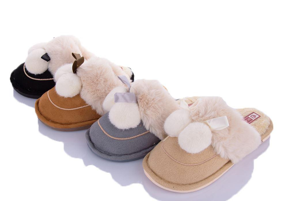 Черные Домашние тапочки женские закрытые домашние мягкие теплые Одесса - изображение 1