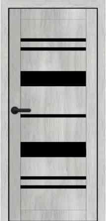 Дверь межкомнатная Порталино PL-04 санома серая черное стекло Киев