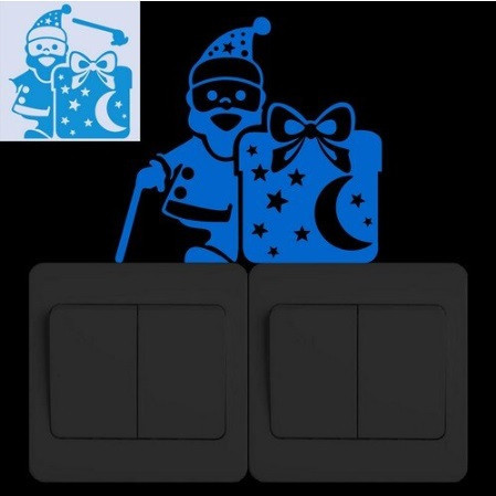 Наклейка Дід Мороз з подарунками 10 на 10 см блакитний Київ - фото 2