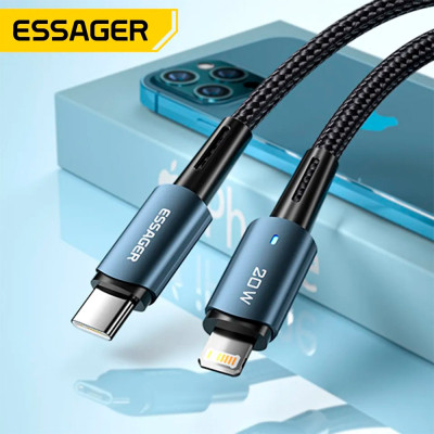 Дата кабель USB-C to Lightning 0.5m 20W black Essager (EXCTL-CGB01) Вінниця - фото 6