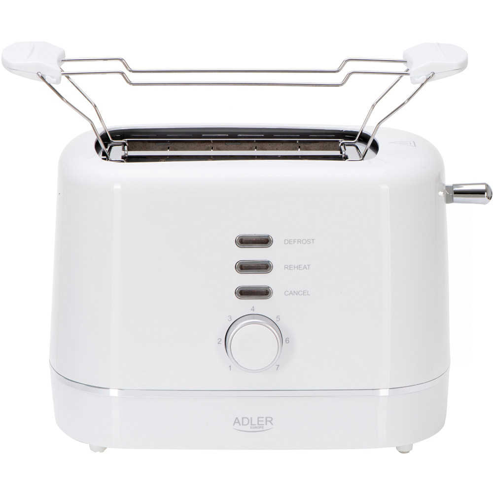Тостер Adler AD 3224 white 850Вт/ 2 відділення/7 режимів підсмажування/розморожування/підігрів булок Вінниця - фото 1