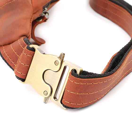 Практичная сумка-бананка для мужчин из натуральной винтажной кожи Shvigel 23122 Рыжий Киев