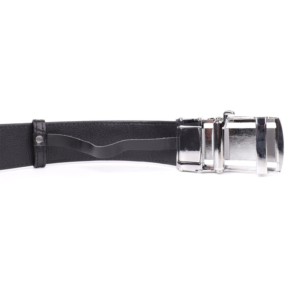 Ремінь-автомат CROCODILE LEATHER 18236 з натуральної шкіри крокодила (каймана) Чорний Київ - фото 7