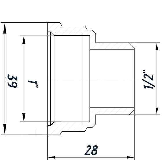 Перехідник редукційний 1″х1/2″ВЗ нікельований восьмигранний NK533O OPTIMUM Тернопіль