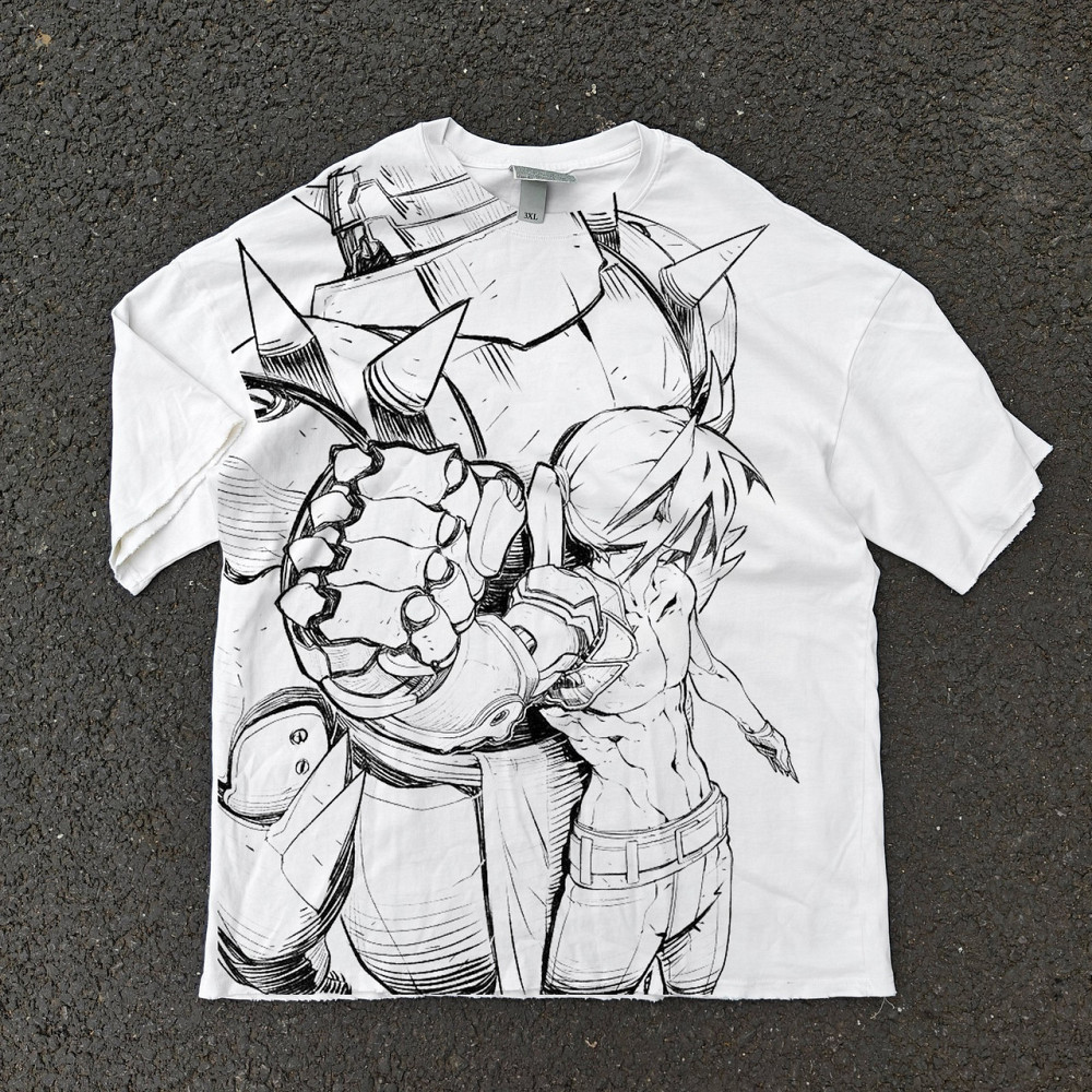 Футболка чоловіча з принтом аніме Аніме Фуллметал Алкхеміст Едвард оверсайз (S/M/L) Черний Дніпро - фото 4