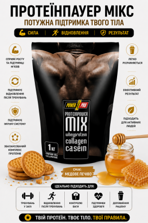 Комплексный протеин Power Pro Protein Power MIX 1 кг Медовое печенье Киев