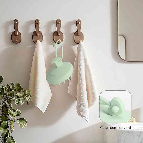 Силиконовая массажная щетка Sndyi Fir Green для мытья головы и тела массажер против перхоти стимуляция роста Киев