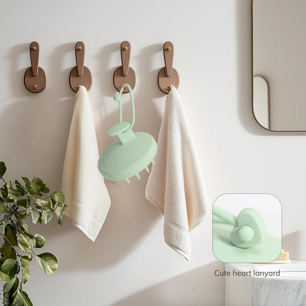 Щітка масажна силіконова Sndyi Fir Green для миття голови та тіла масажер стимул росту проти лупи Київ - фото 3