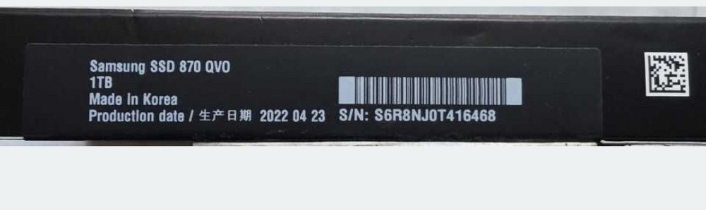 Новий SSD-диск Samsung 870 QVO V-NAND MLC 1TB 2.5" (MZ-77Q1T0BW) запакований. Харків - фото 1