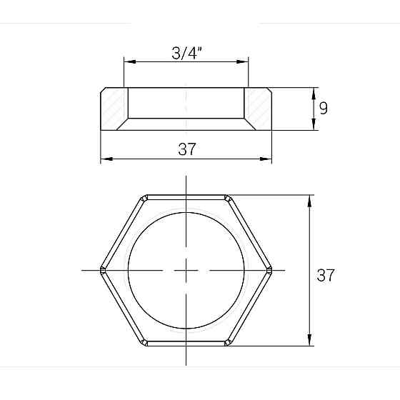 Контргайка латунна 3/4″ВР штампована А1202А VA (000001622) Київ
