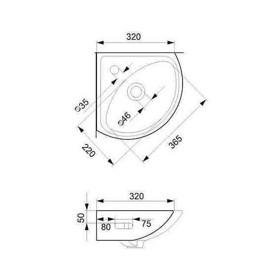 Умывальник угловой Cersanit SIGMA 35 (000003485) Киев