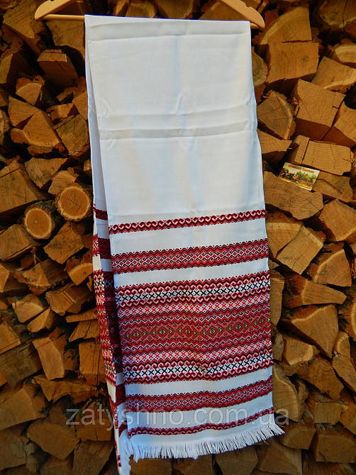 Вышитый рушник красный 240 длиной Киев - изображение 1