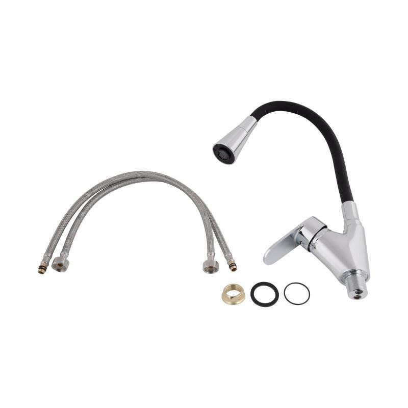 Смеситель для кухни с гибким изливом Lidz Tani 007F3 (k40) LDTAN007F3BCR37649 Chrome/Black Харьков - изображение 5