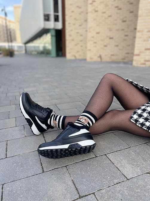 Ditas Кроссовки женские DITAS черный/белый натуральная кожа+замша зима 38р.39р.40р. (5312) Коломия - фото 9