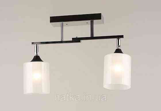 Люстра потолочная на 2 плафона VALESO K2321/2 черный+хром E27 Киев