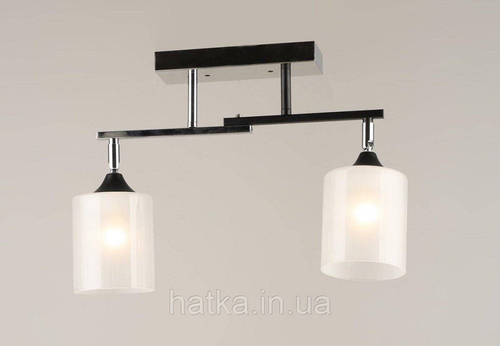 Люстра потолочная на 2 плафона VALESO K2321/2 черный+хром E27 Киев - изображение 1