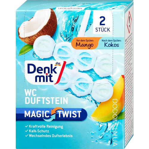 Denkmit WC освіжувач для унітазу Magic Twist Mango & Kokos 2шт Гостомель - фото 1