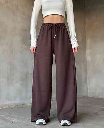 Жіночі базові штани-палацо з якісної двонитки. Шоколад, 46-48 Одеса