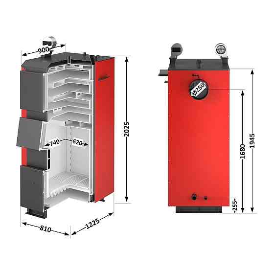 Котел твердопаливний сталевий Thermo Alliance Vulcan Plus V 4.0 VPSFW 80 Київ