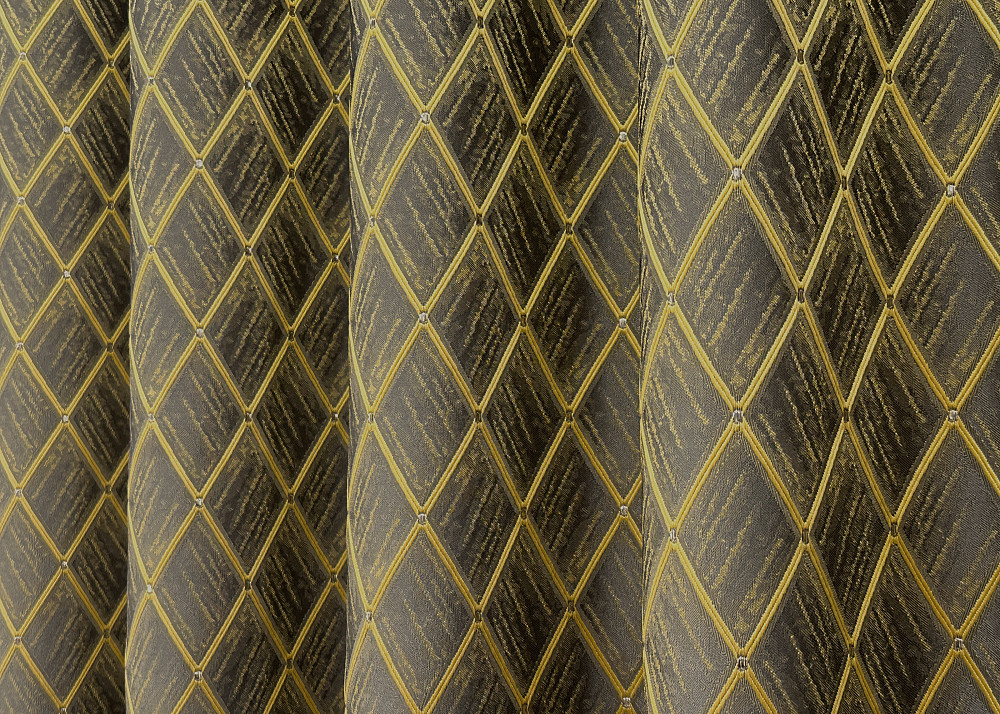 Шторна тканина жакард, колекція "RUBI" колір темно-сірий з золотистим 1757ш Київ - фото 2