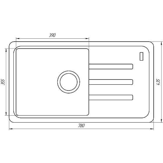 Гранитная мойка Globus Lux LUGANO серый камень 780x435мм-А0005 (000008005) Киев