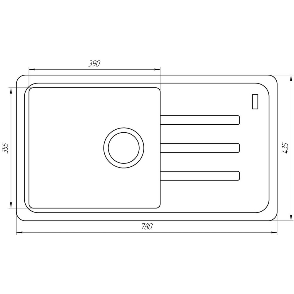 Гранитная мойка Globus Lux LUGANO серый камень 780x435мм-А0005 (000008005) Киев - изображение 6