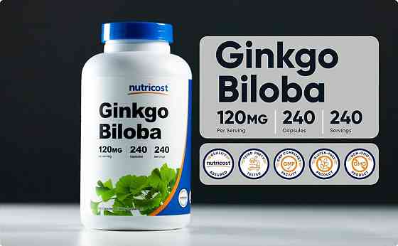 Екстракт листя гінкго білоба Nutricost Ginkgo Biloba, 120 mg, 240 Capsules Луцьк
