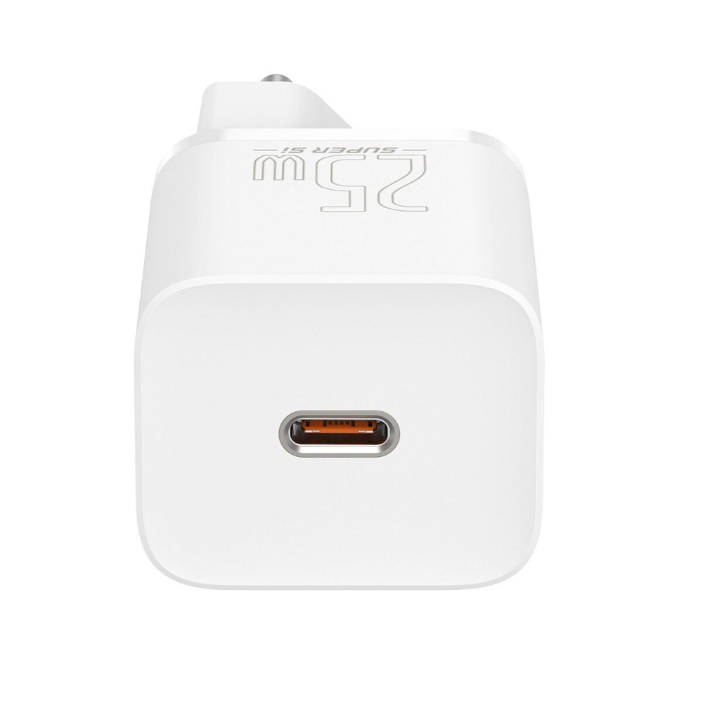 МЗП Baseus Super Si Quick Charger 1C 25W EU Sets White (With Mini White Cable Type-C to Type-C 3A 1m White) Киев - изображение 2