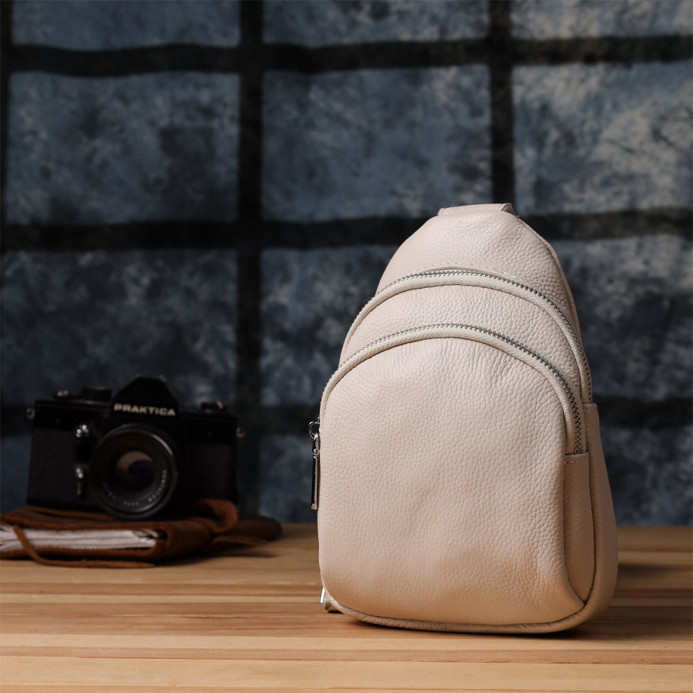 Сумка-слінг із натуральної шкіри для жінок Vintage 22936 Білий Київ - фото 8