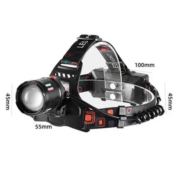 Налобный фонарь Bailong BL T116 TG: 2x18650, влагостойкий, 3 режима, зарядка USB, для охоты, туризма, отдыха Одесса - изображение 3