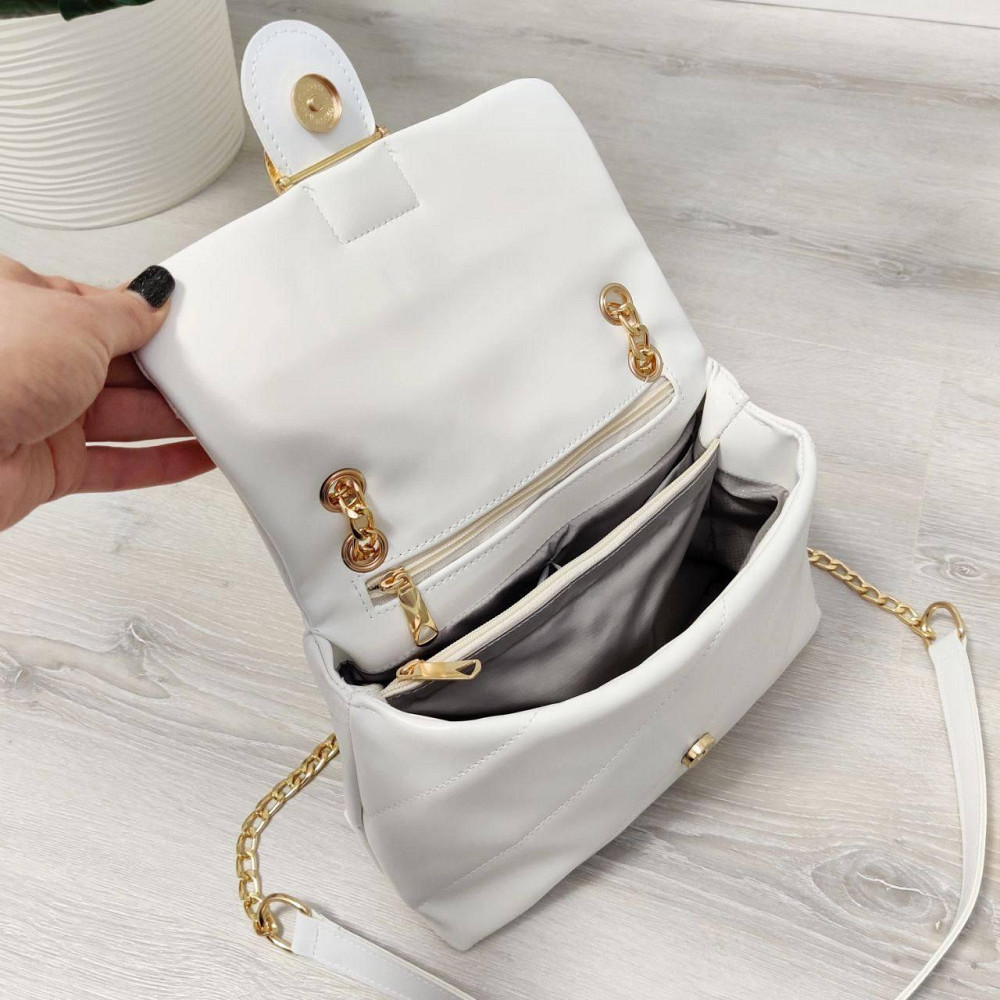 Брендова жіноча сумка. Жіноча біла сумка маленька через плече. 873 Київ - фото 5