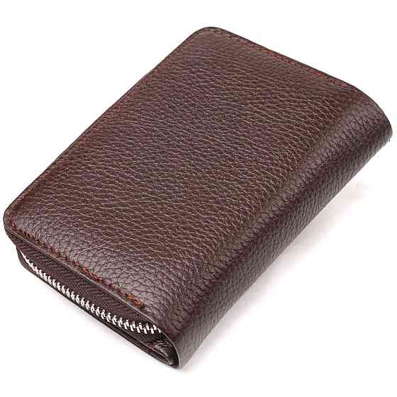 Красивое вертикальное портмоне для женщин с монетницей на молнии из натуральной кожи флотар CANPELLINI 21600 Коричневое Киев