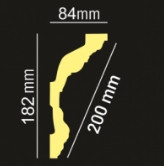 Стельовий плінтус 2 м GP-87 182х84 mm під натяжну стелю й підсвітку Дніпро - фото 2